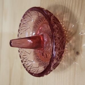 Fenton Pink Glass Ring Holder Vanity Trinket Dish Vintage